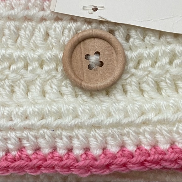 Diaper Cover size 0 6 months New NWT baby Girls boutique Pink white Crocheted - Picture 7 of 12